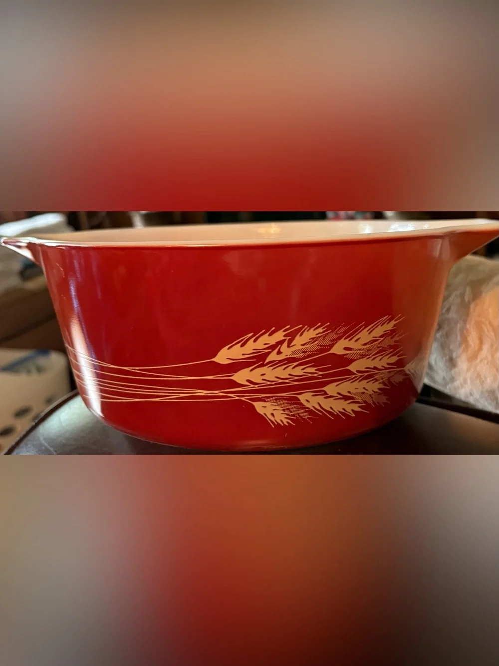 Pyrex Autumn Harvest Wheat Round Casserole Dish 2.5 L (Quart) #475-B, Vintage
